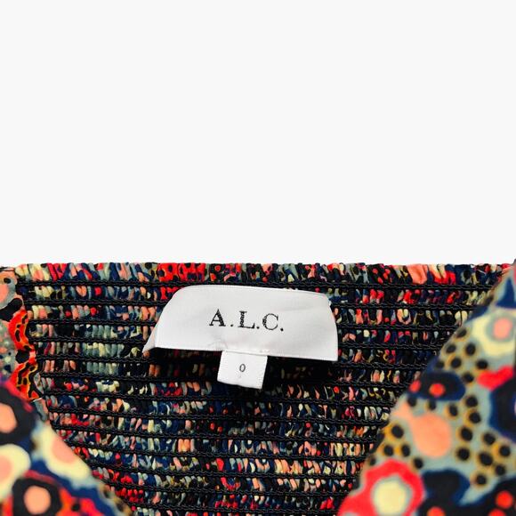 A.L.C. Women's Dani Floral Cotton Mini Dress Size 0 - Picture 6 of 12